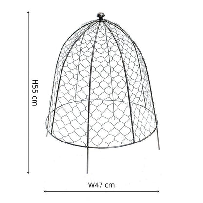 Outdoor Wire Netted Plant Protector Zinc H55cm W47 - Skandi London