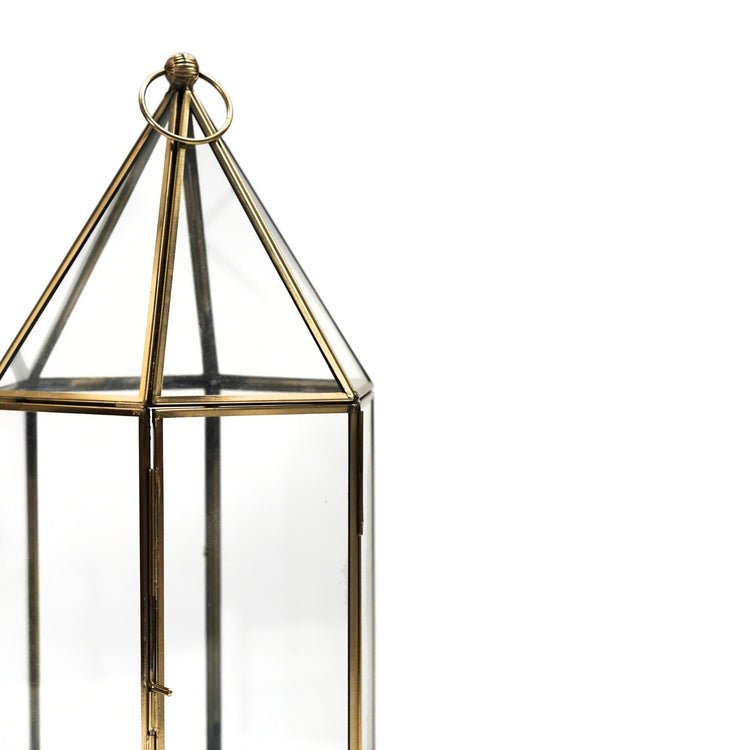 Glasshouse Terrarium Antique Brass H36cm W18cm - Skandi London