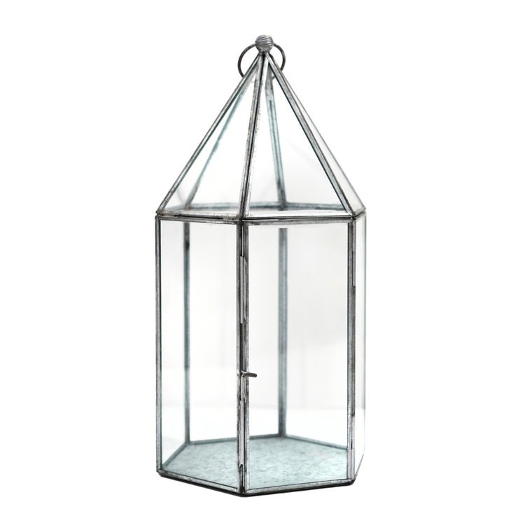 Glass House Terrarium Galvanised H36cm W18cm - Skandi London