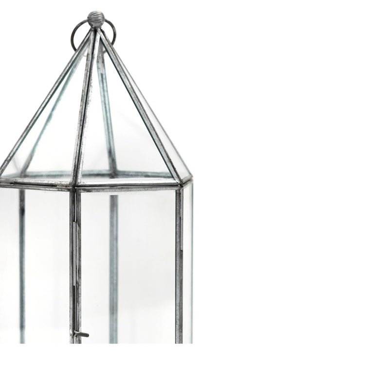 Glass House Terrarium Galvanised H36cm W18cm - Skandi London