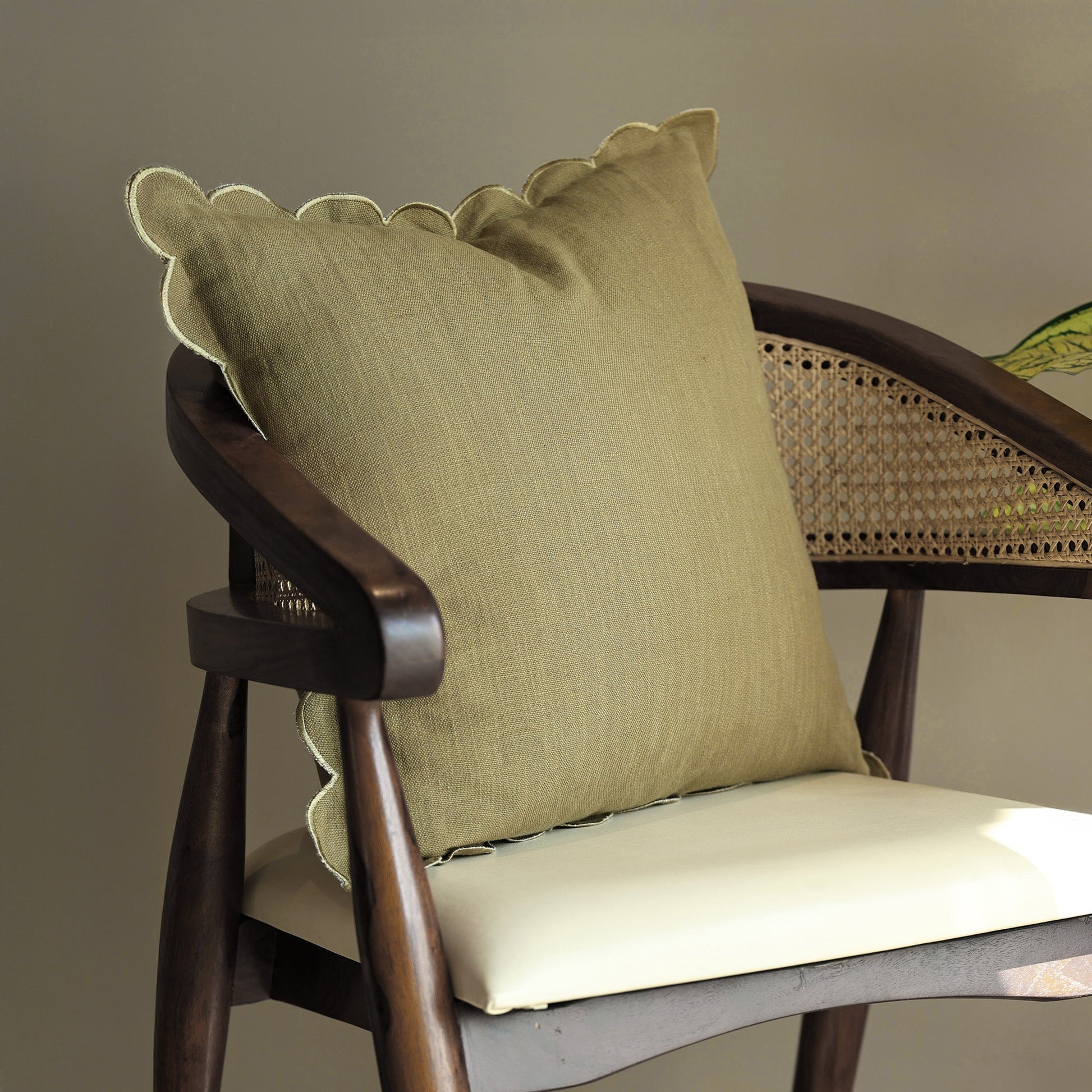 Holborn Cotton - Linen Olive Green Cushion - Skandi London