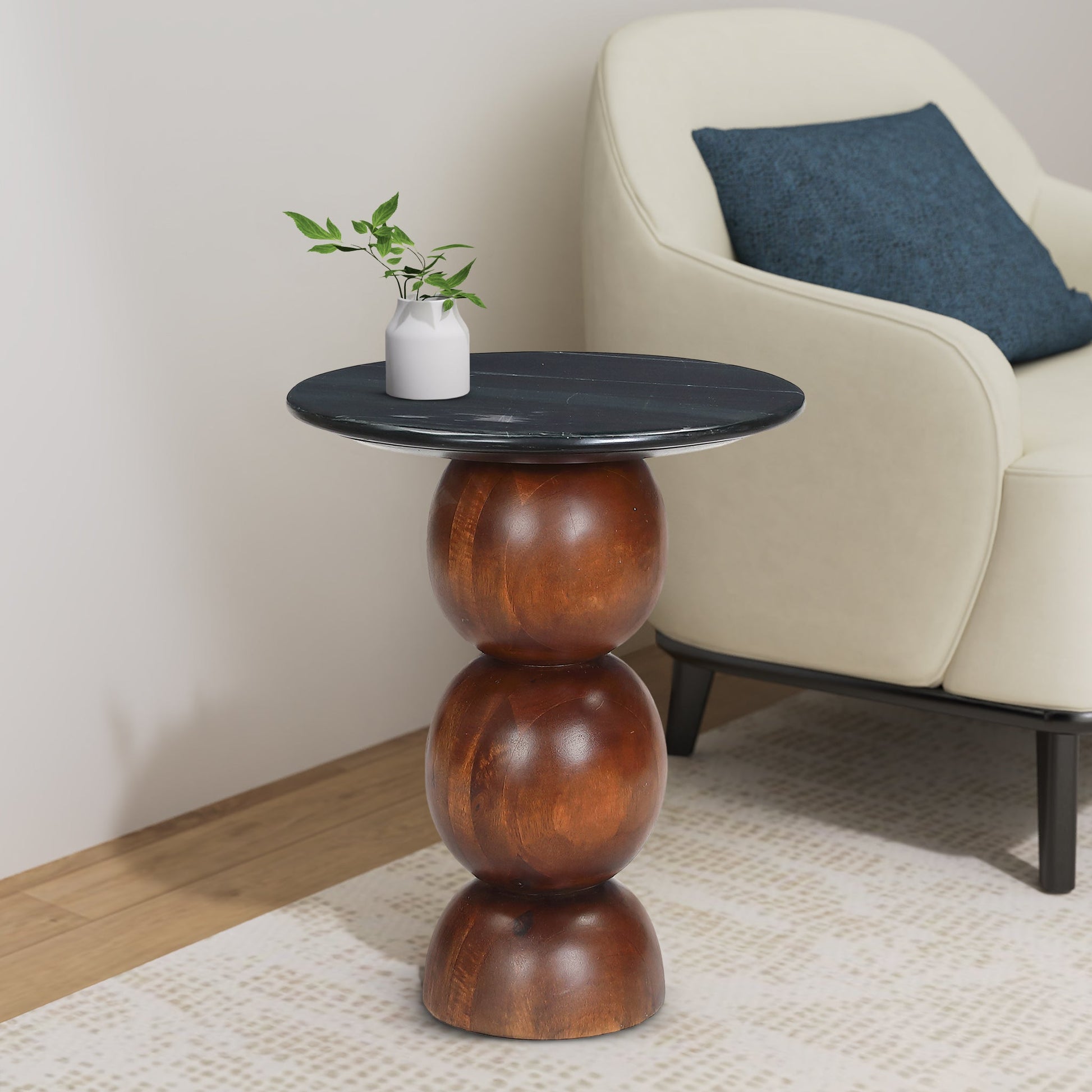 Clerkenwell Black Marble Top End Table - Skandi London