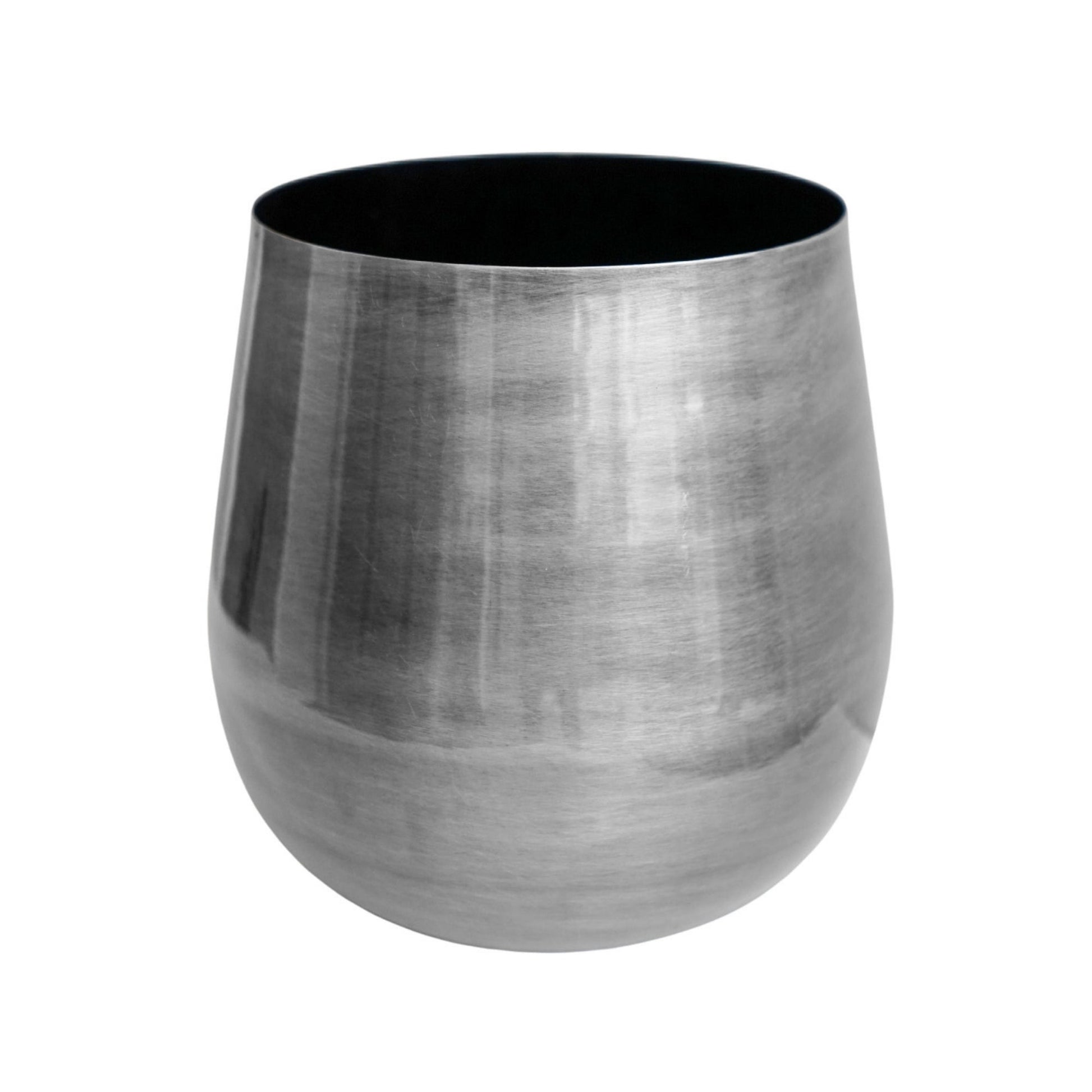 Antique Pewter Bell Bottomed Planter 22cm - Skandi London