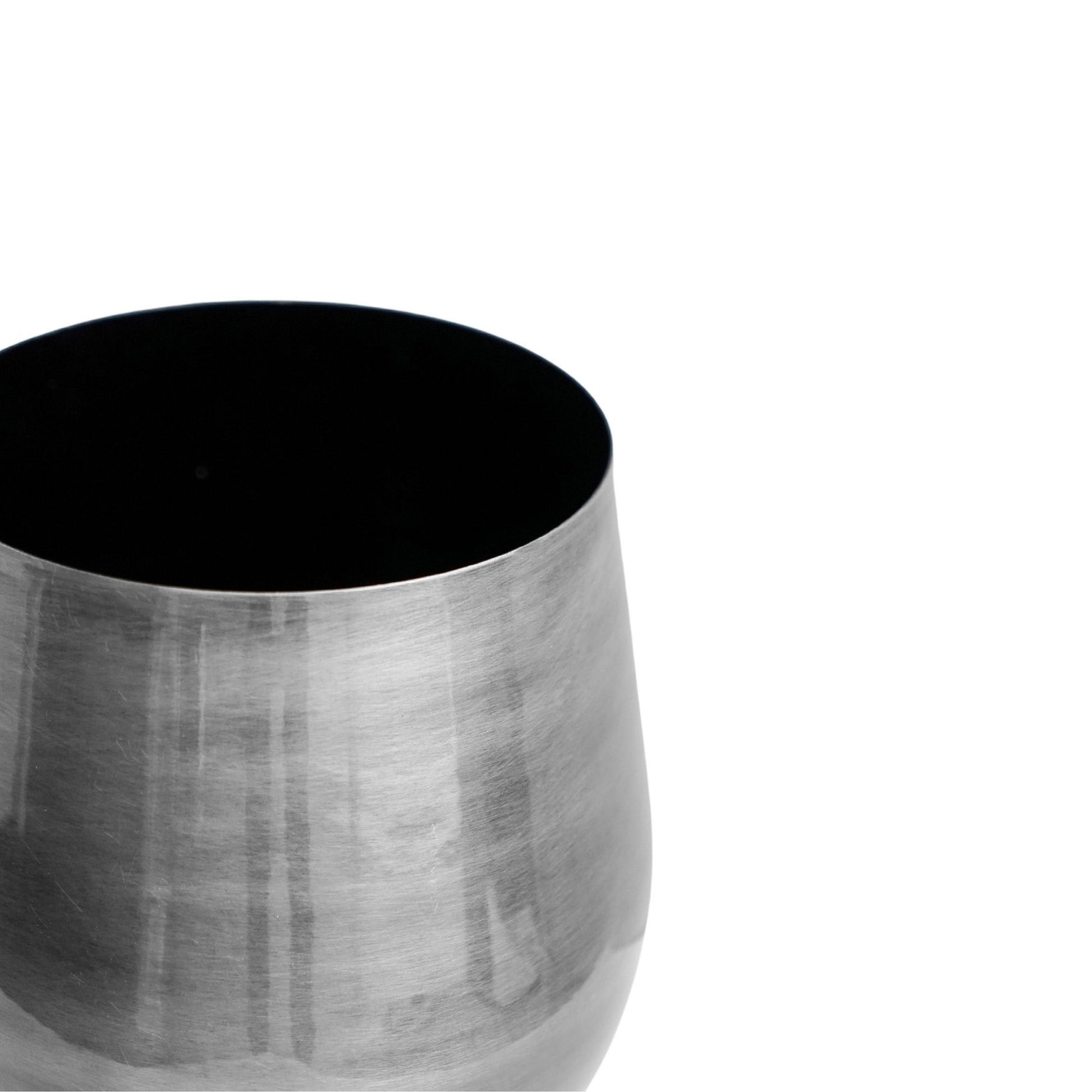 Antique Pewter Bell Bottomed Planter 22cm - Skandi London