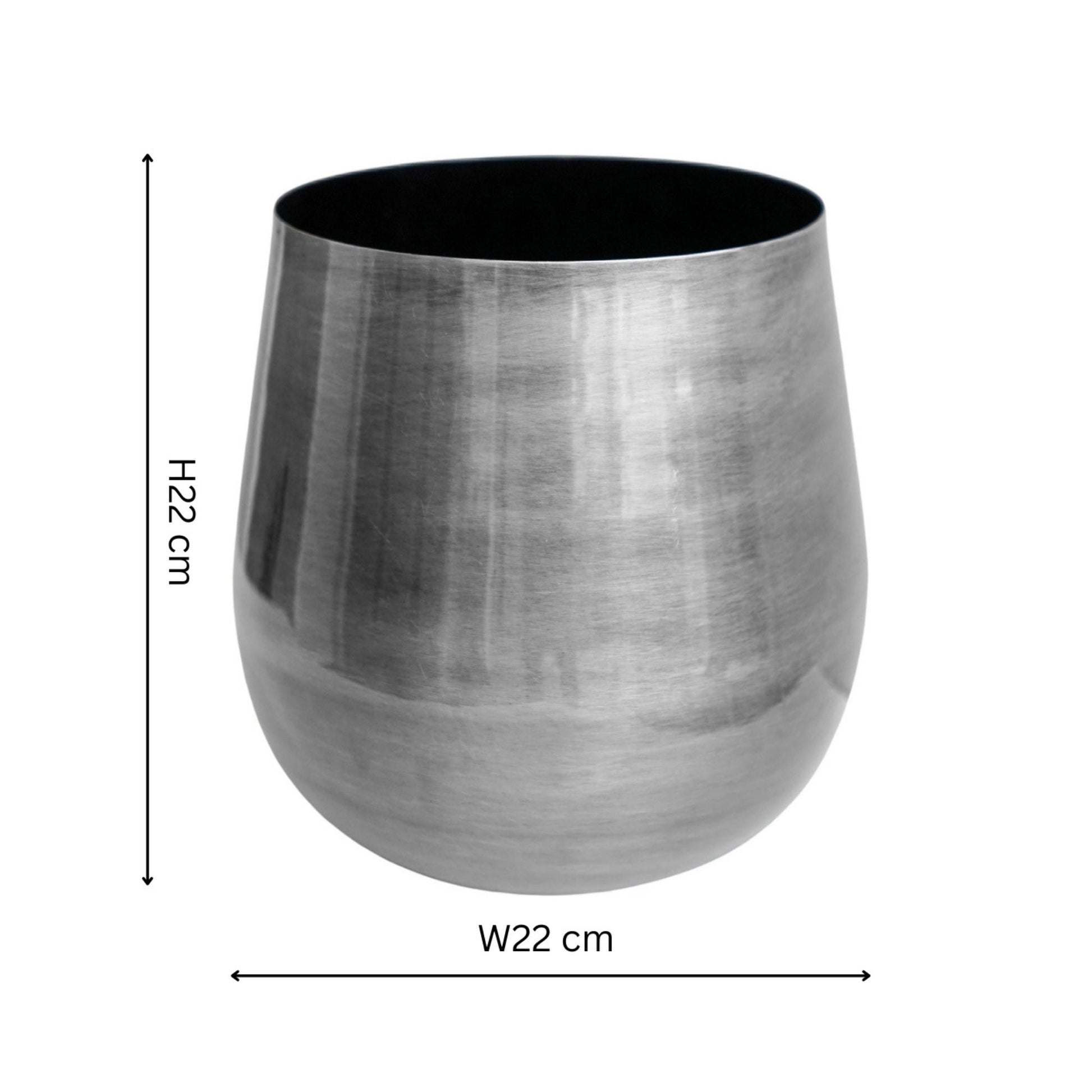 Antique Pewter Bell Bottomed Planter 22cm - Skandi London