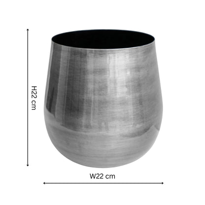 Antique Pewter Bell Bottomed Planter 22cm - Skandi London