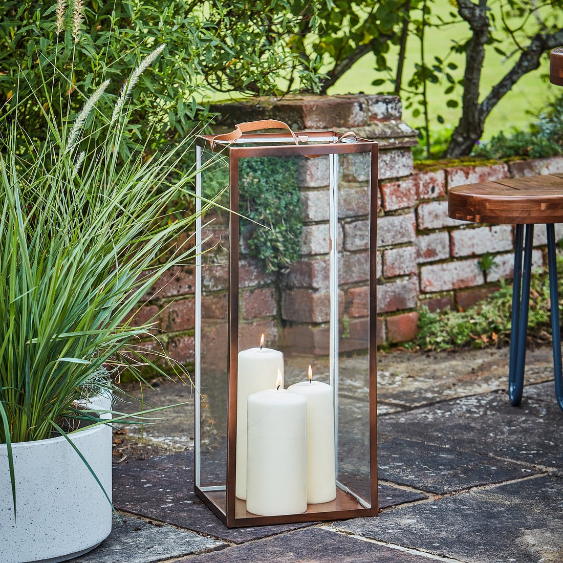 Thoren Tall Lantern in Copper - Large - Skandi London