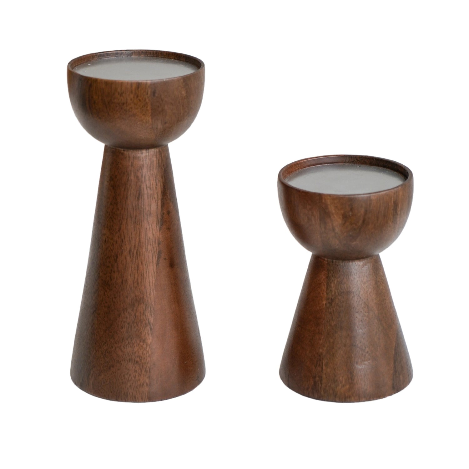 Ebeltoft Walnut Wooden Candle Holders - Skandi London