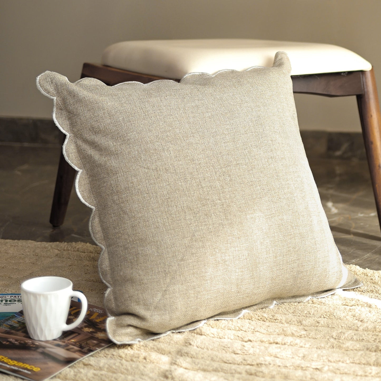 Holborn Cotton - Linen Beige Cushion - Skandi London