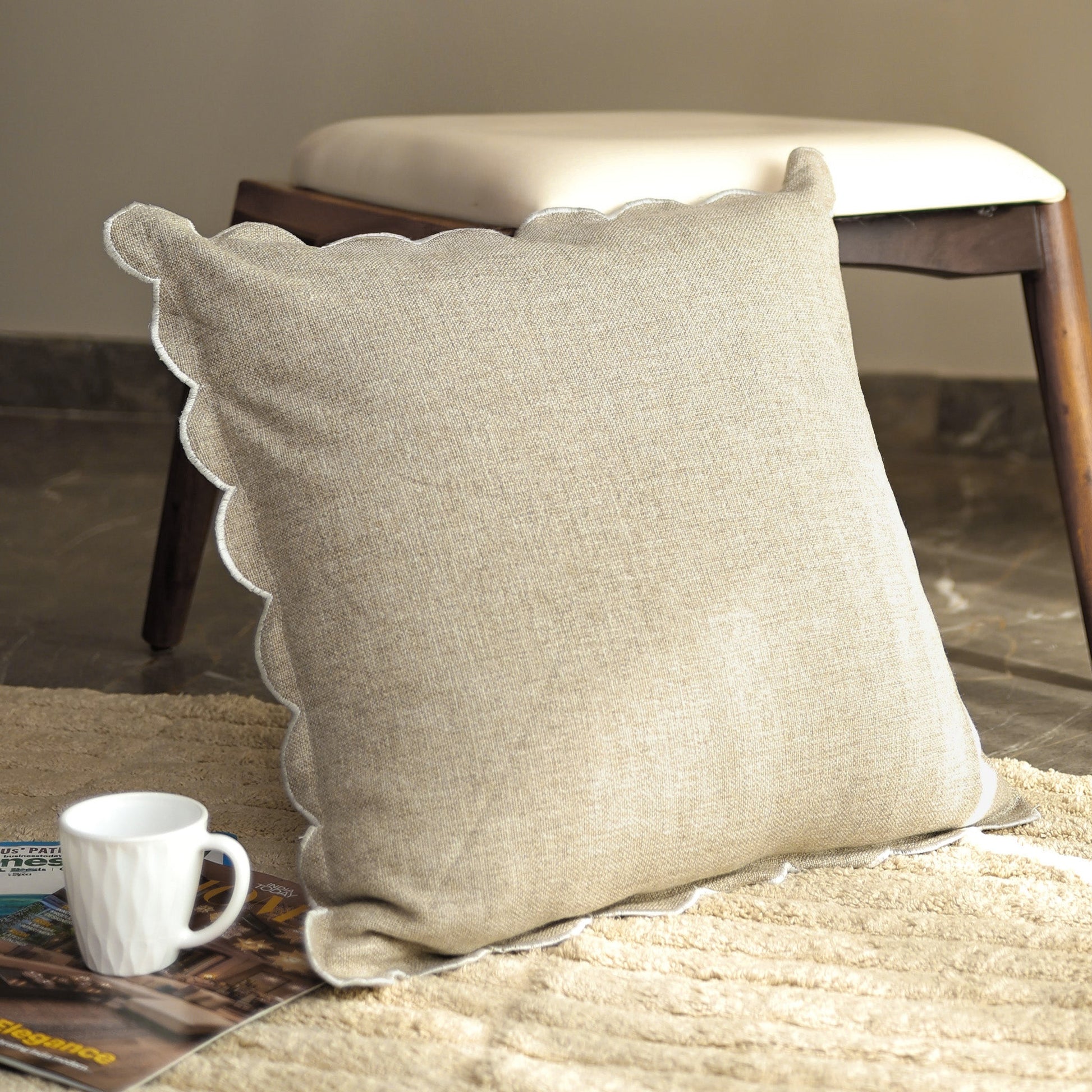 Holborn Cotton - Linen Beige Cushion - Skandi London