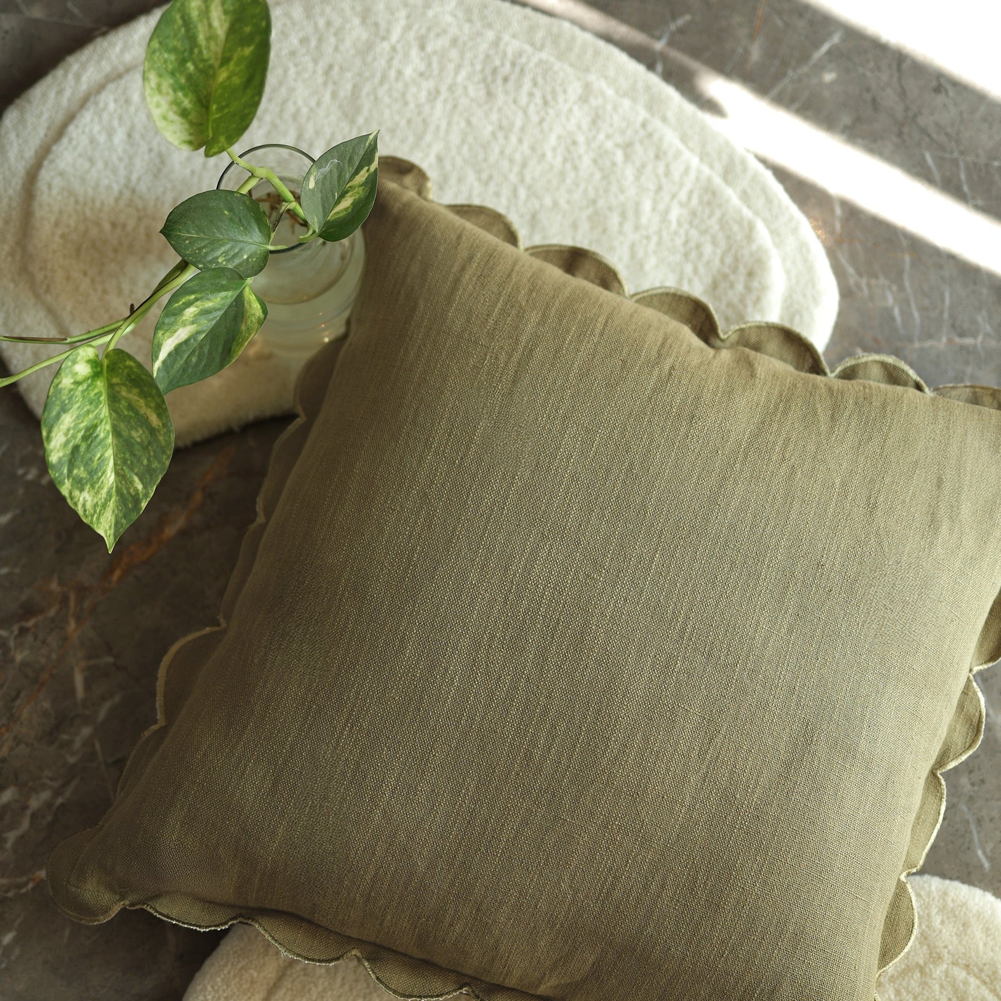 Holborn Cotton - Linen Olive Green Cushion - Skandi London