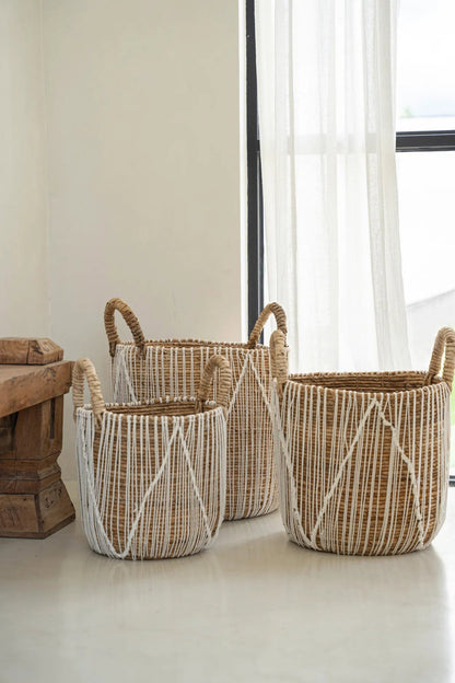 The Straight Stitched Macrame Basket - Small