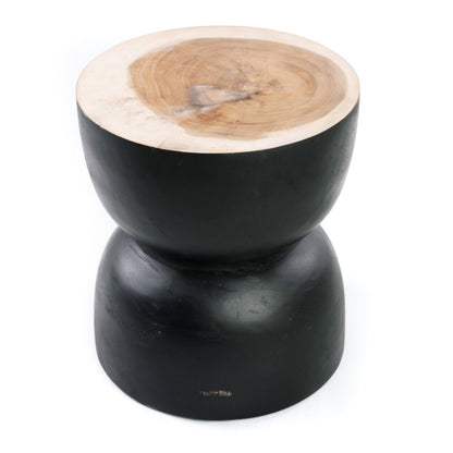 The Karbun Stool Table - Black Natural