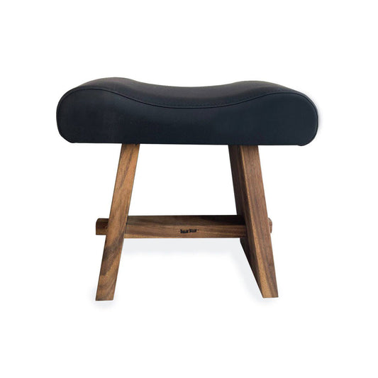 The Suar Stool with Leather - Natural Black_40