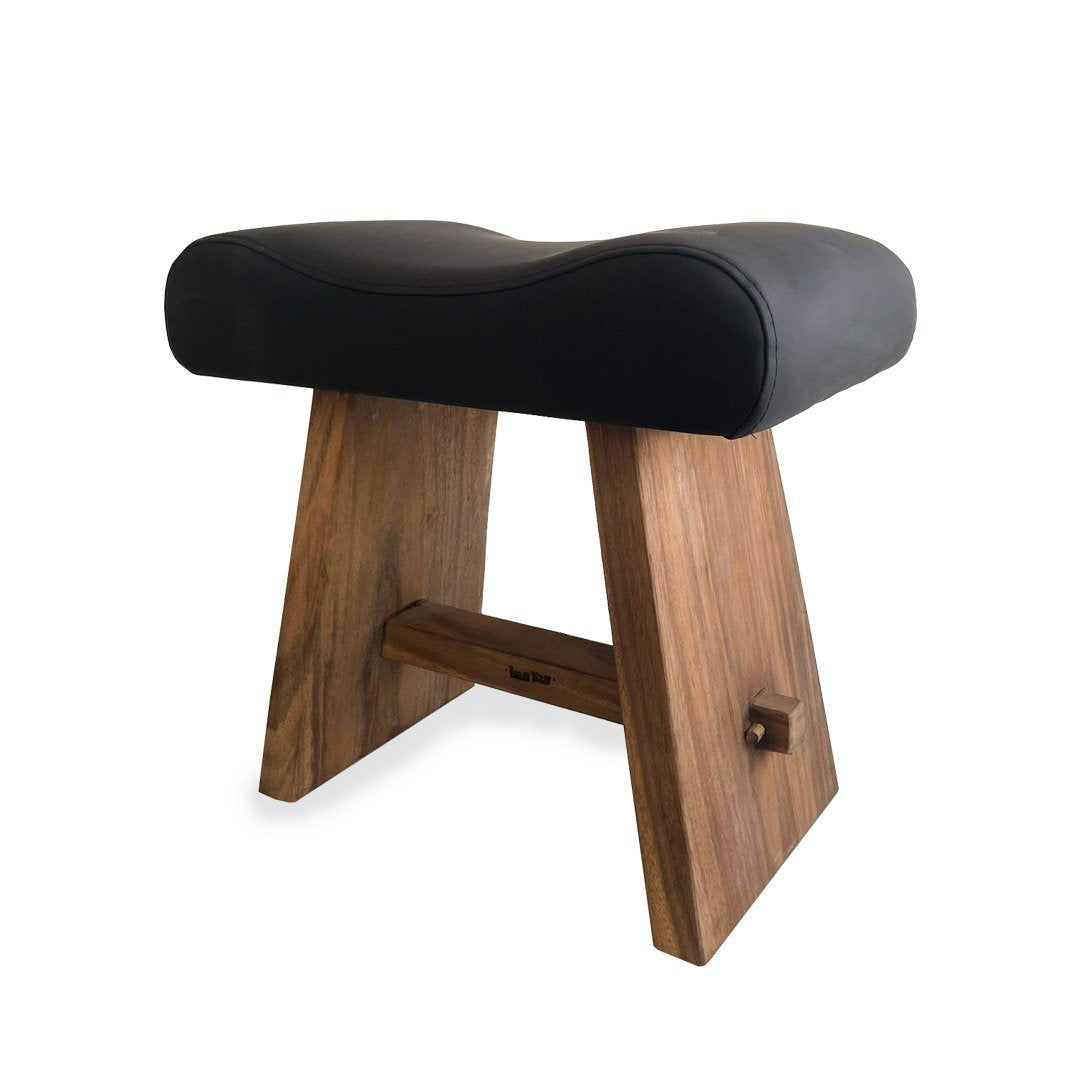 The Suar Stool with Leather - Natural Black_40