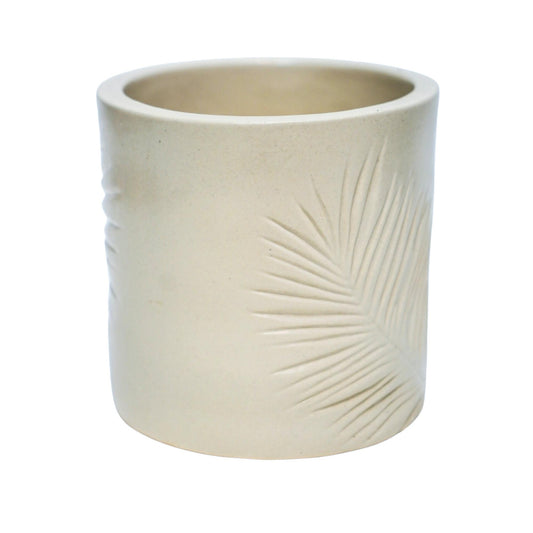 Skandi London Leaf Etched Planter in Ivory - Skandi London
