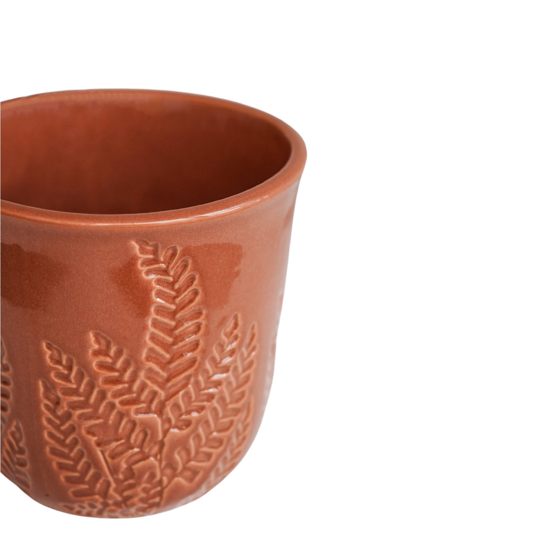 Skandi London Embossed Botanical Leaf Planter in Rust - Small - Skandi London