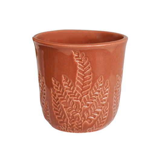 Skandi London Embossed Botanical Leaf Planter in Rust - Medium - Skandi London