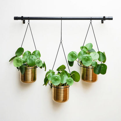 Linear Hanging Planters 81CM Black and Gold - Skandi London
