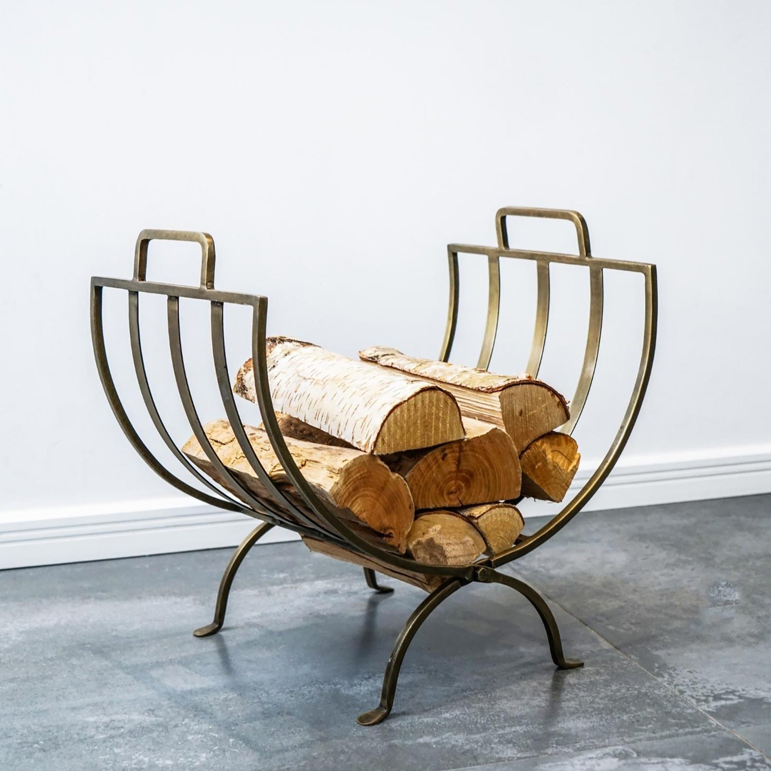 Horten Log Basket Brass - Skandi London