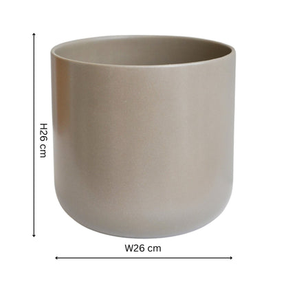 Lisbon Planter Greige H26Cm D26Cm - Skandi London