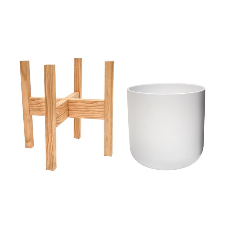 Lisbon Pot and Stand White 20.5Cm - Skandi London