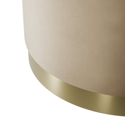 Soho Nordic Pouffe Beige Velvet & Brushed Gold Large - Skandi London