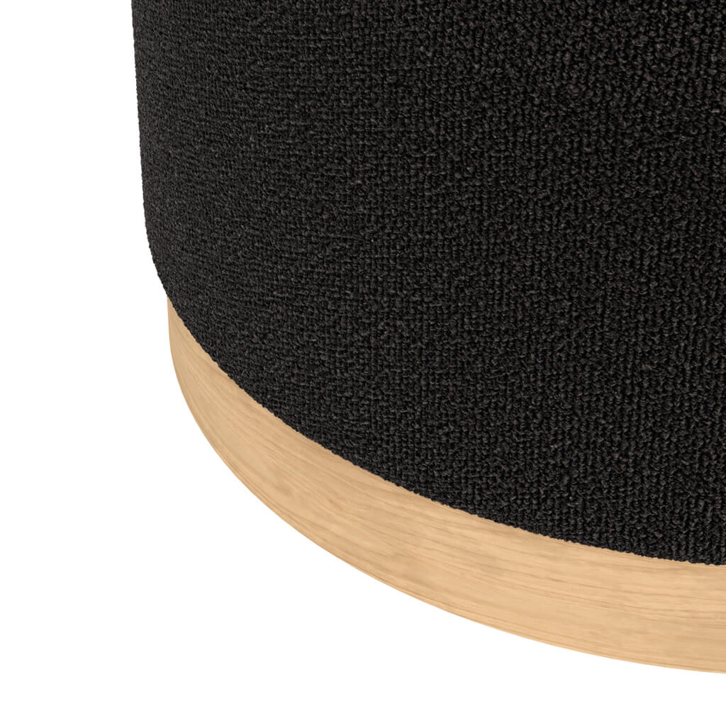 Soho Nordic Pouffe Black Boucle & Natural Large - Skandi London
