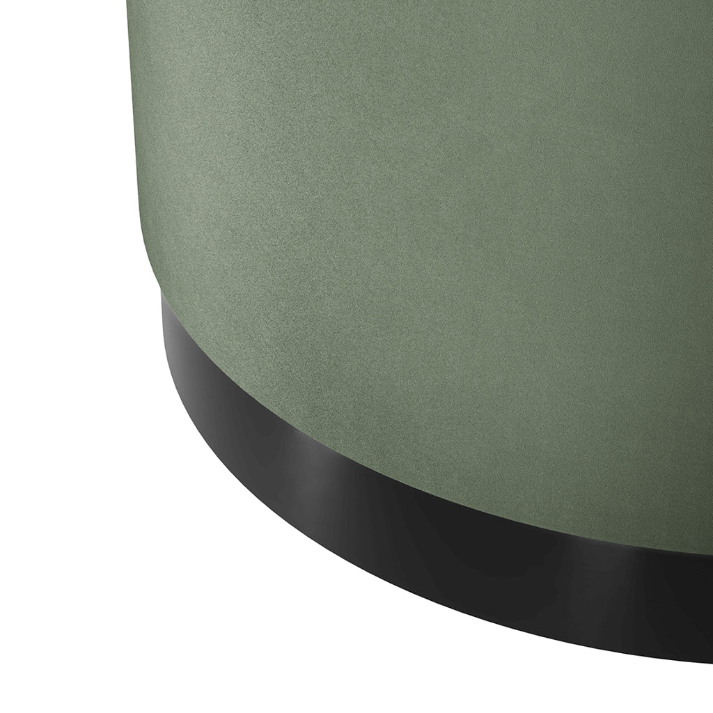 Soho Nordic Pouffe Sage Velvet & Matte Black Large - Skandi London