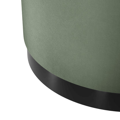 Soho Nordic Pouffe Sage Velvet & Matte Black Large - Skandi London