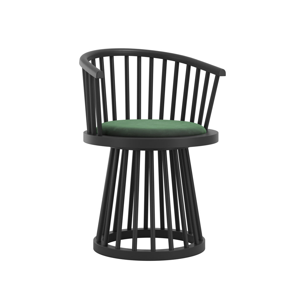 Nova Forest Green & Black Dining Chair - Skandi London