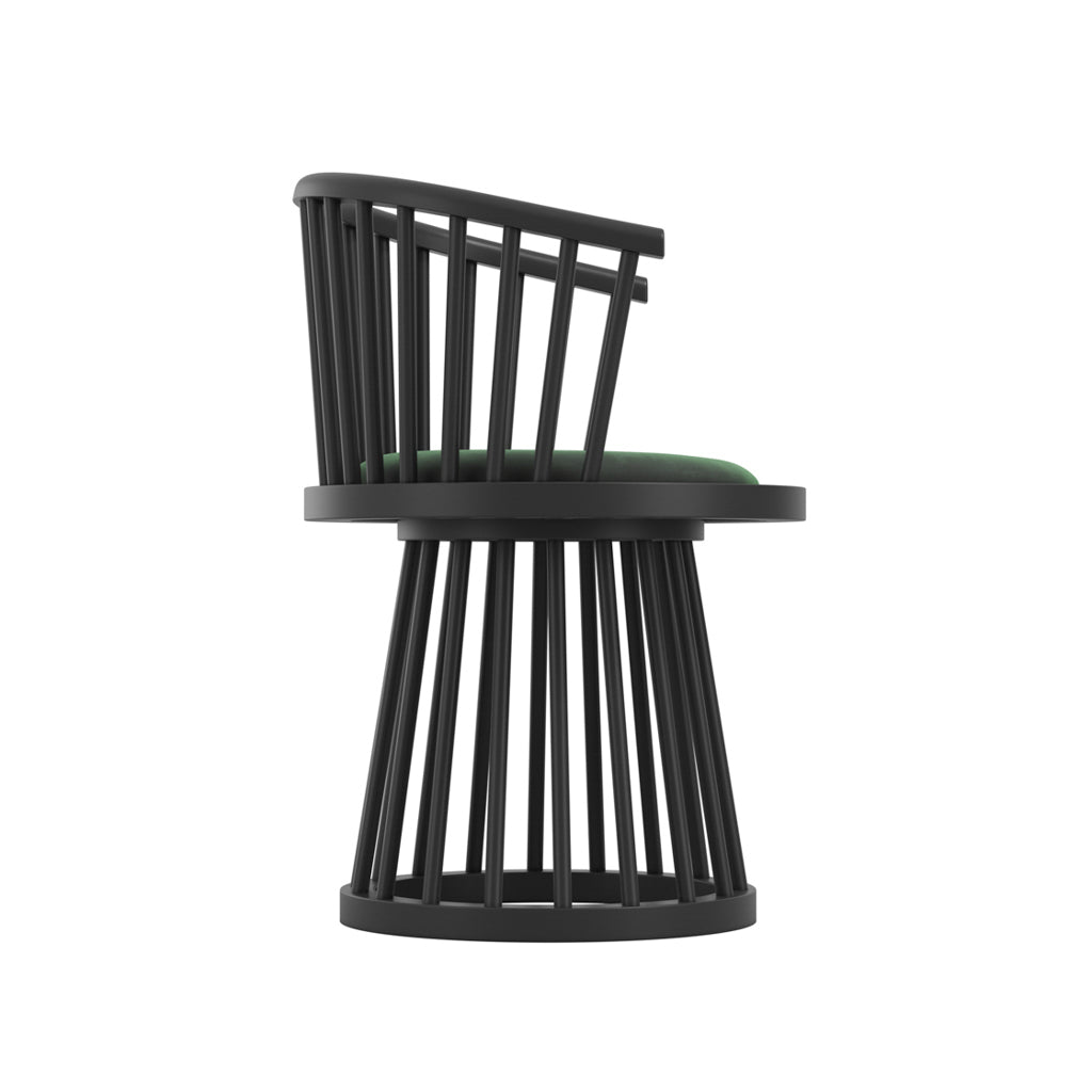 Nova Forest Green & Black Dining Chair - Skandi London