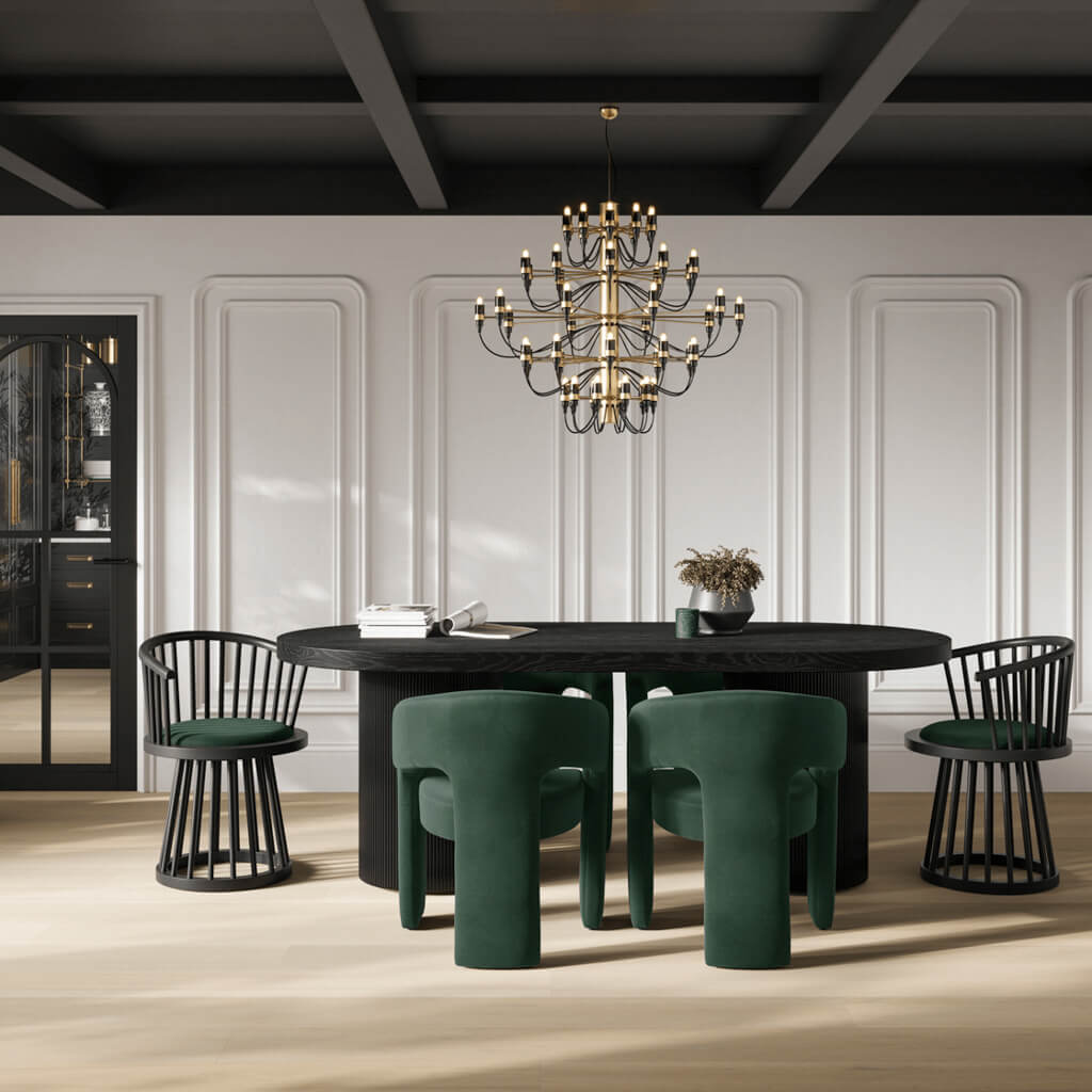 Nova Forest Green & Black Dining Chair - Skandi London