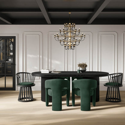 Nova Forest Green & Black Dining Chair - Skandi London