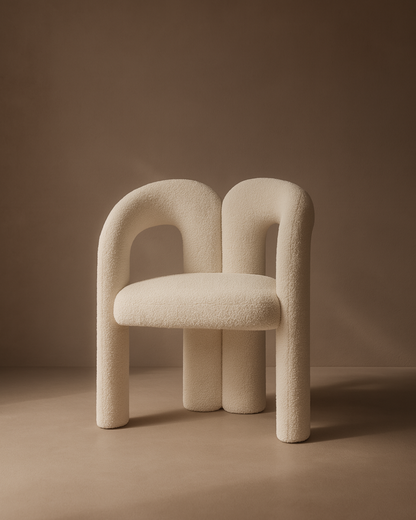Mavis Dining Chair - Chex Polar Bouclé