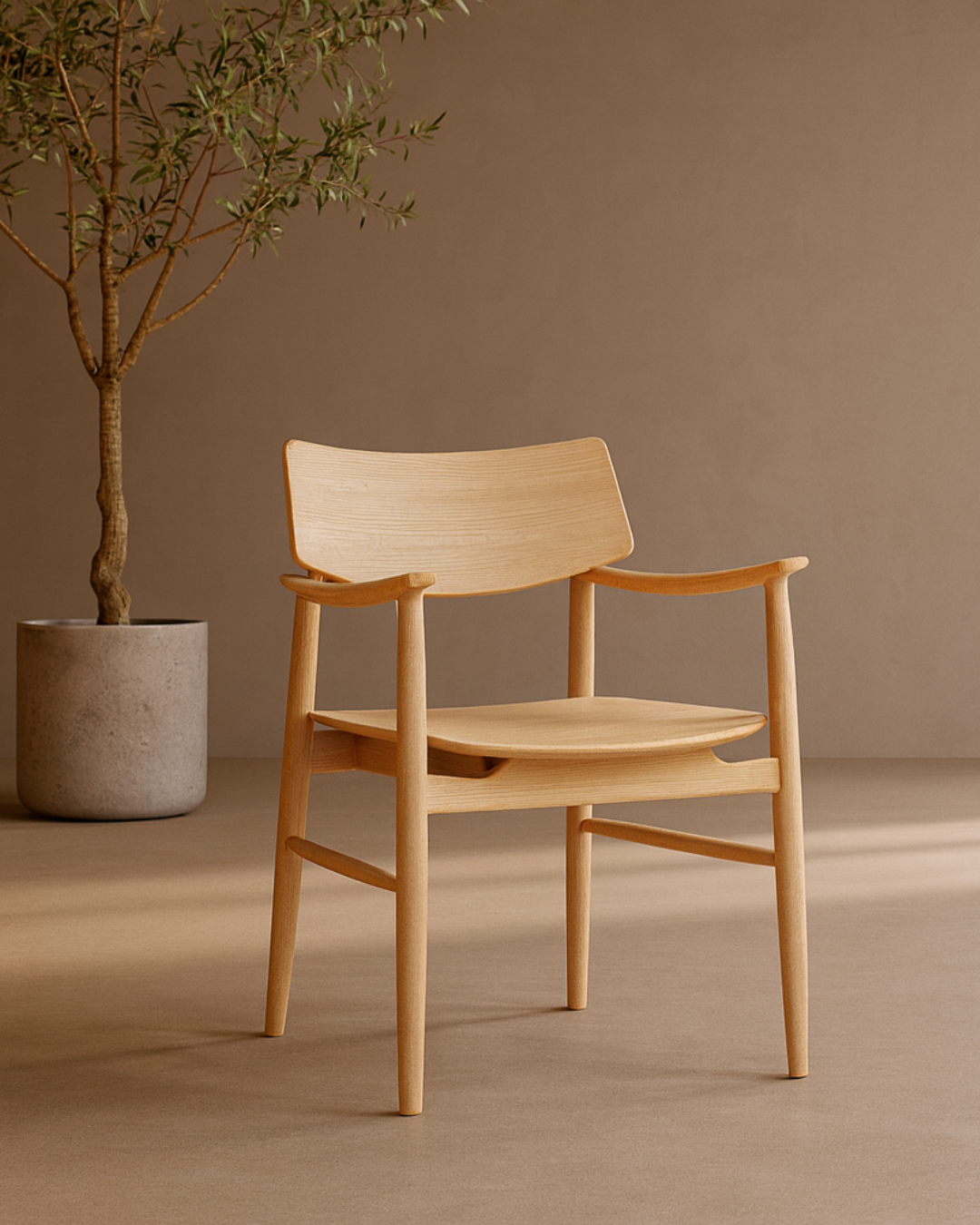 Mono Solid Oak Dining Arm Chair