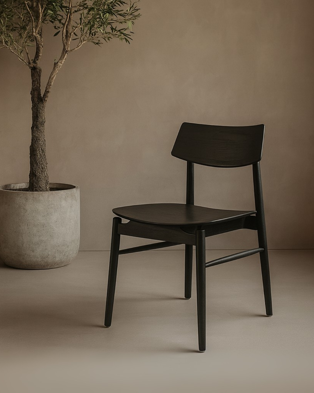 Mono Solid Oak Dining Chair - Matte Black