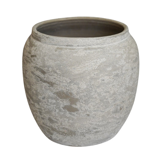 Milos Rustic Round Planter H29cm D26cm - Skandi London