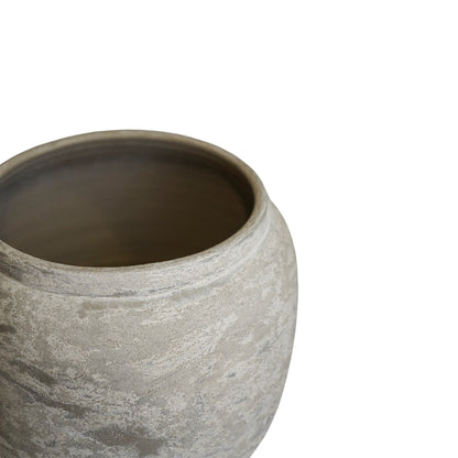 Milos Rustic Round Planter H29cm D26cm - Skandi London