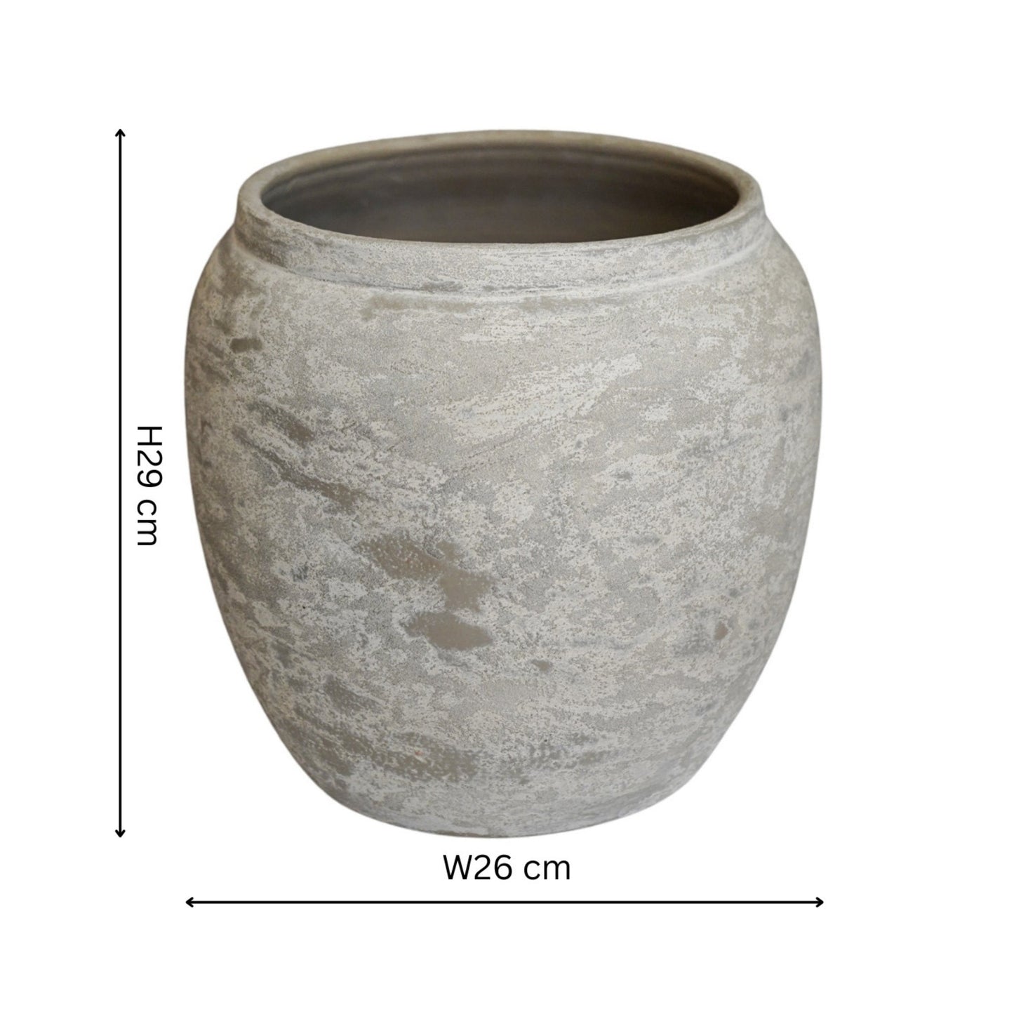 Milos Rustic Round Planter H29cm D26cm - Skandi London
