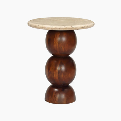 Clerkenwell Travertine Top End Table - Skandi London