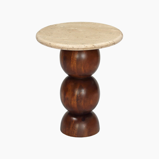 Clerkenwell Travertine Top End Table - Skandi London