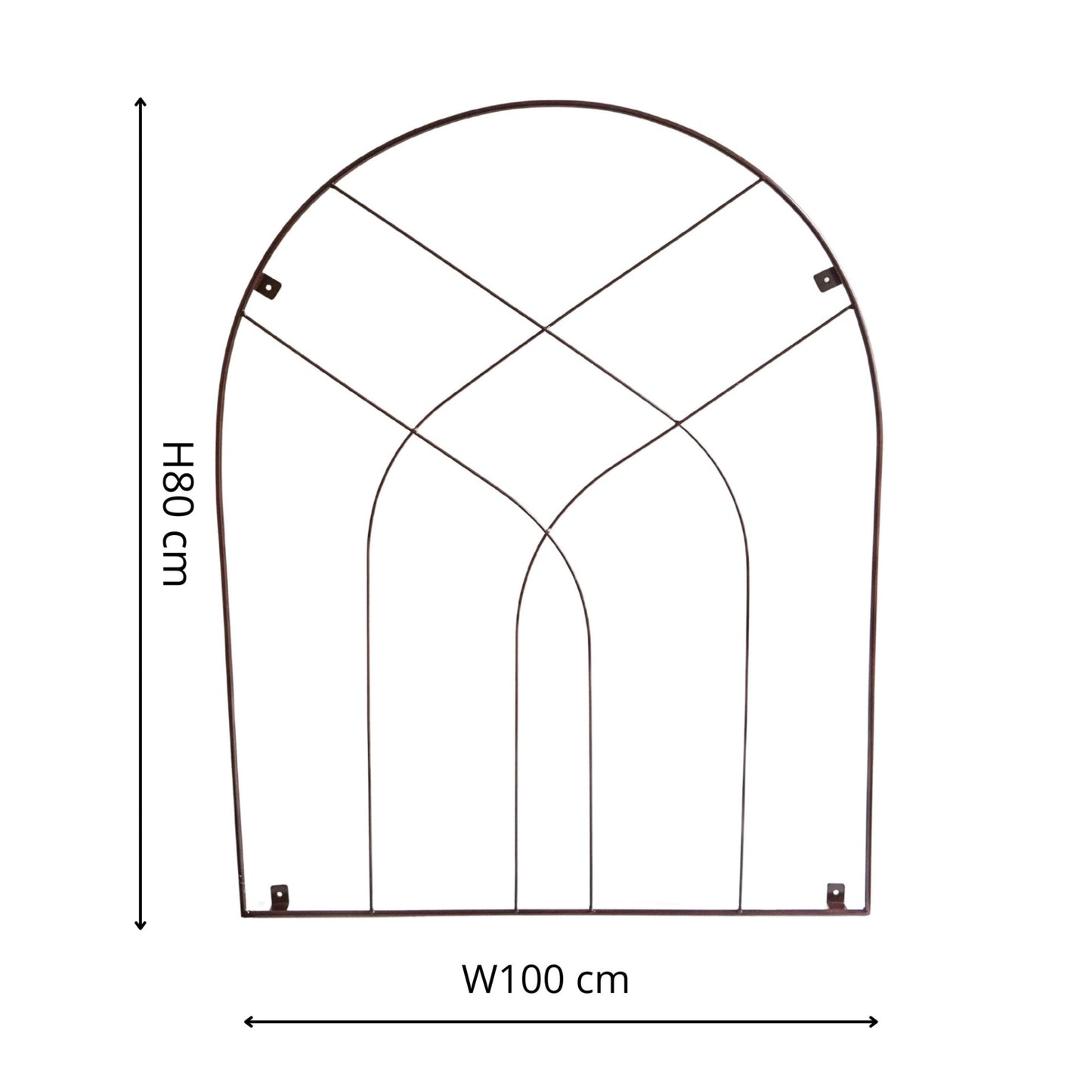 Outdoor Arch Trellis Bronze H100cm W80cm - Skandi London