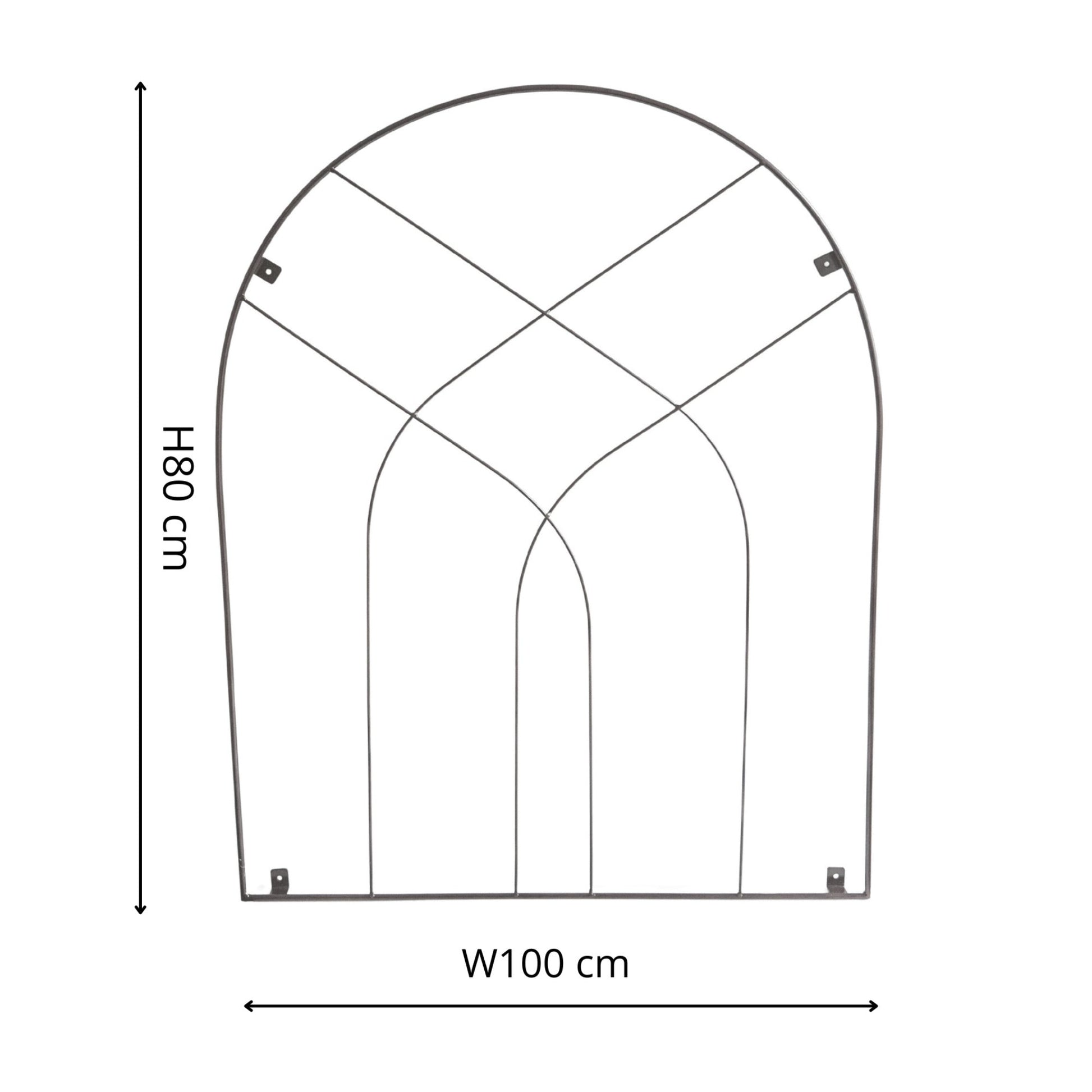 Outdoor Arch Trellis Zinc H100cm W80cm - Skandi London