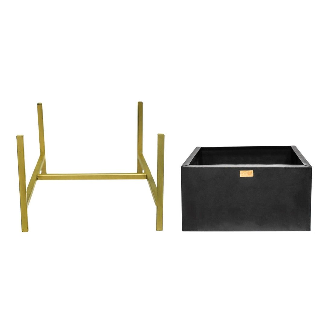 Outdoor Verner Fire Pit in Matt Black/Antique Gold - Skandi London