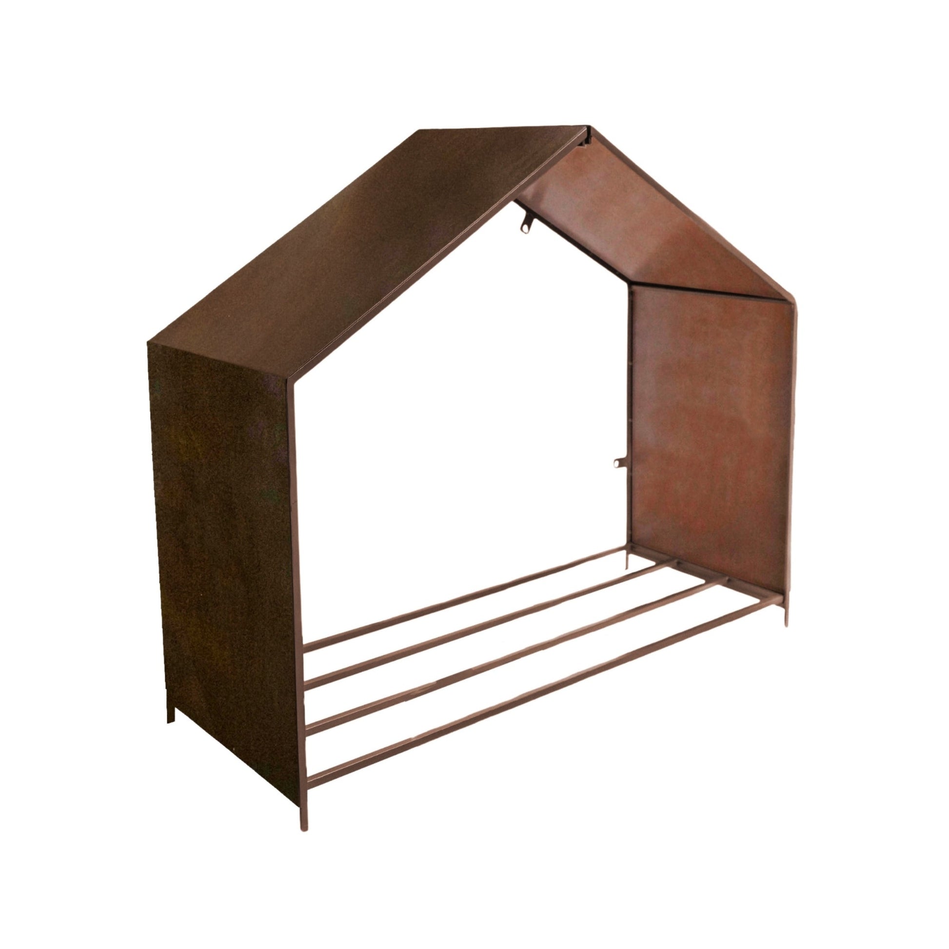 Outdoor House Rust Log Storage H88cm D100cm - Skandi London