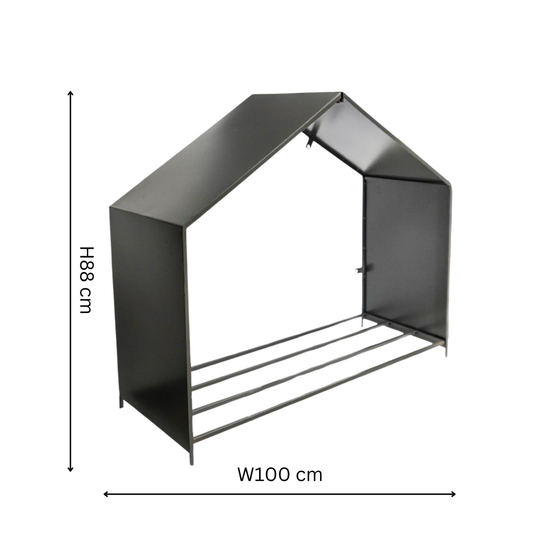 Outdoor House Zinc Log Storage H88cm D100cm - Skandi London