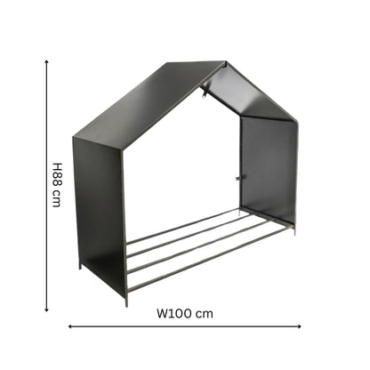 Outdoor House Zinc Log Storage H88cm D100cm - Skandi London