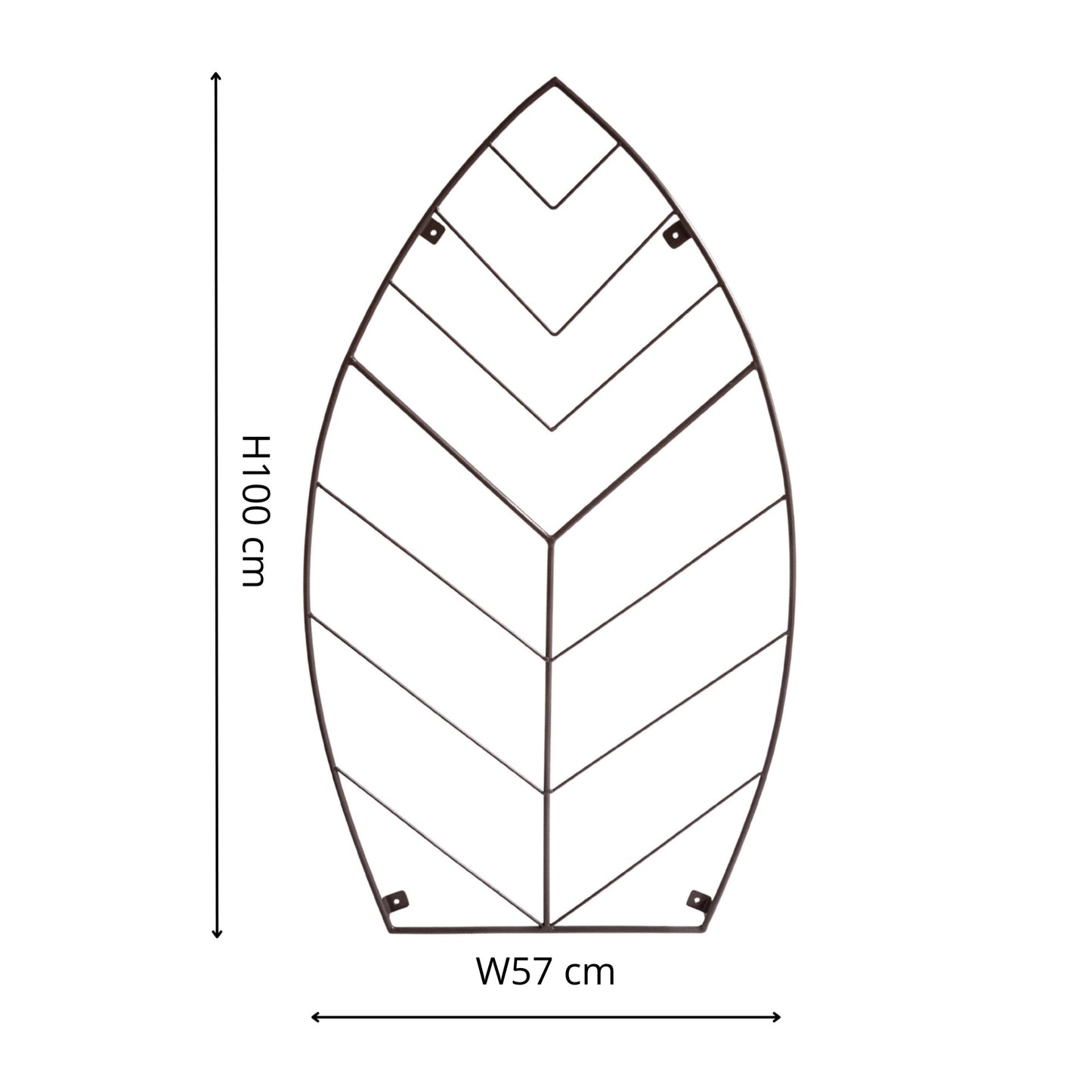 Outdoor Leaf Trellis Zinc H100cm W57cm - Skandi London