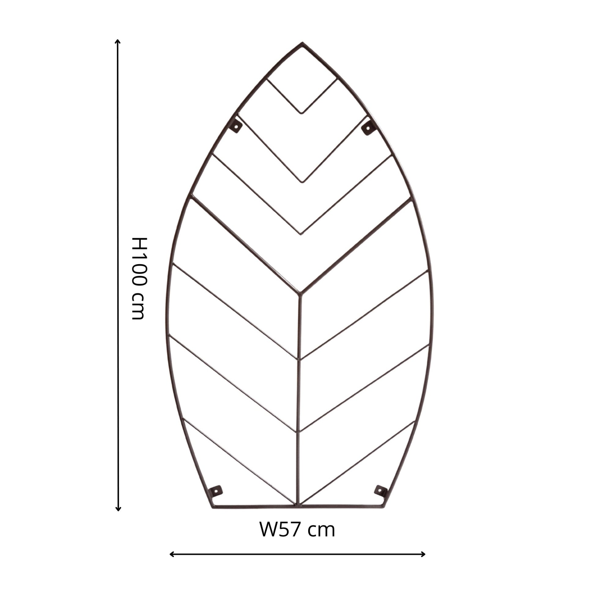 Outdoor Leaf Trellis Zinc H100cm W57cm - Skandi London